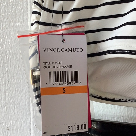 Vince Camuto Stripe Black/White 2 Piece Set Swimwear Size S/CH/P - Picture 8 of 10